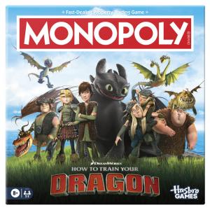 Monopoly Edição DreamWorks Como Treinar o Seu Dragão - Jogo de Tabuleiro, 8+ Anos, 2-4 Jogadores, 45 Min de Diversão.
