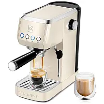 Máquina de Café Expresso Profissional 20 Bar com Vaporizador de Leite e Tanque de Água Removível de 1,4L, 110V 1350W, CASABREWS, Creme