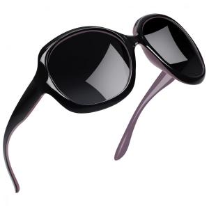 Óculos de Sol Feminino com Proteção UV, Joopin B03, Roxo e Preto