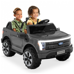 Carro Elétrico Infantil Licenciado Best Choice Products Ford F-150 Lightning 24V Cinza, 2 Lugares, com Controle Remoto e Bluetooth