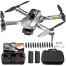 Drone com Motor Sem Escova, 4K FPV Ajustável 90°, Controle de APP, 40min de Voo, Prevenção de Obstáculos e Giro 360°, TizzyToy, Prata