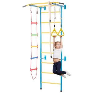 VEVOR Indoor Jungle Gym para Crianças, Conjunto de Escalada 5 em 1 com Escada Sueca de Aço Carbono, Escada de Parede, Barra de PullUp