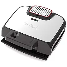 Grill de contato elétrico de aço inoxidável sem cheiro, 4 porções, prata, T FAL GC252D50, Prateado