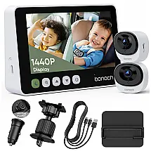 Monitor de Vídeo para Carro Bonoch BCM01 Tela 12,7 cm 1440P com 2 Câmeras 360° e Visão Noturna