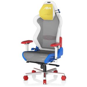 Cadeira Gamer com Malha Ultra Respirável e Braços Ajustáveis com Apoio de Cabeça, DXRacer, Vermelha e Azul