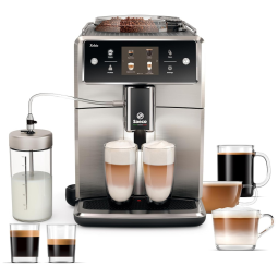 Máquina de Café Expresso Automática em Aço Inoxidável Multifuncional com Tela LED, 110V 1900W, Philips SM768504, Prata
