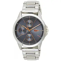 Relógio Masculino de Quartzo, com Pulseira de Silicone, LACOSTE 2001112, Prateado