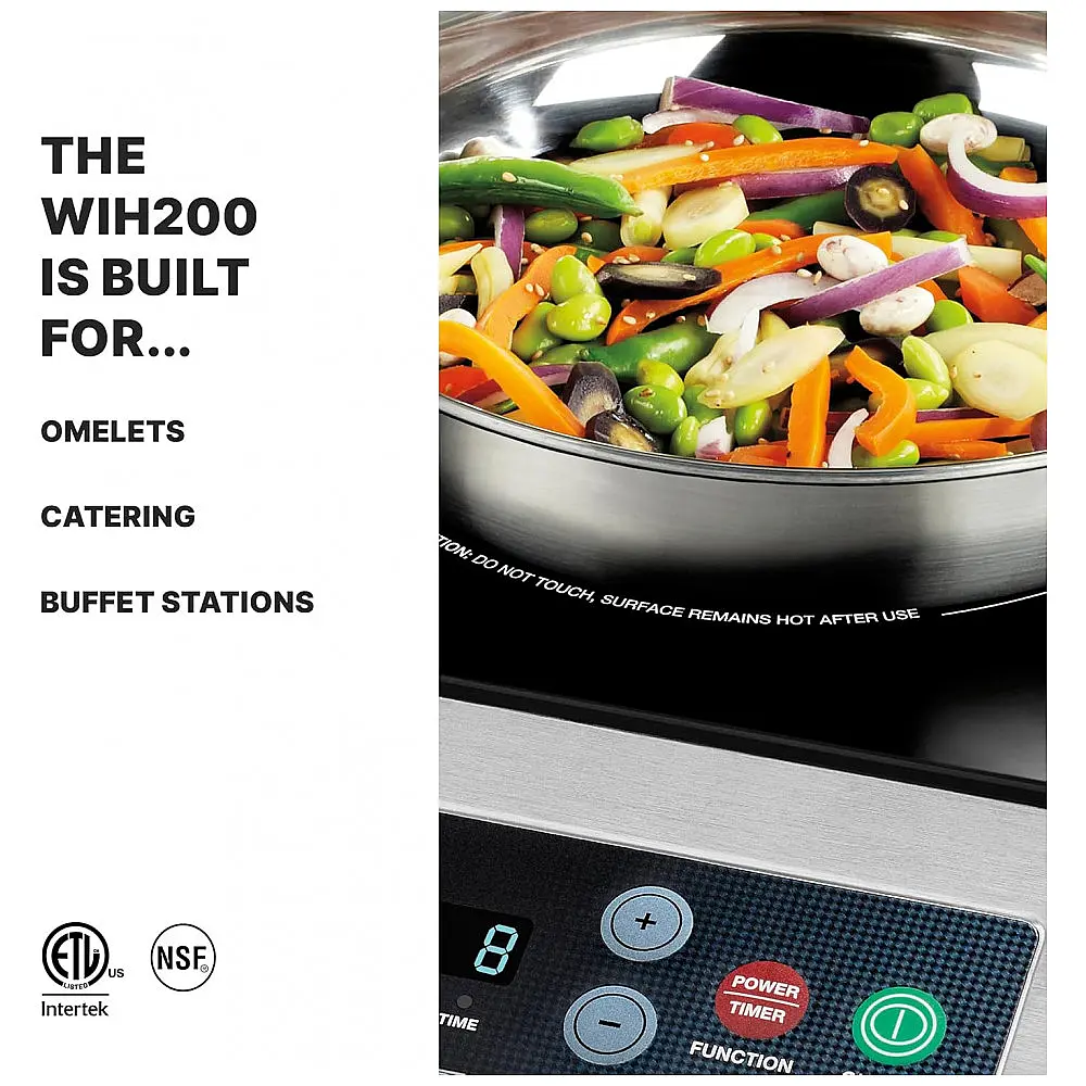 Cooktop Elétrico de Indução Profissional com 10 Configurações de Potência e Superfície de Vidro Temperado Durável, 110V 1800W — foto 2