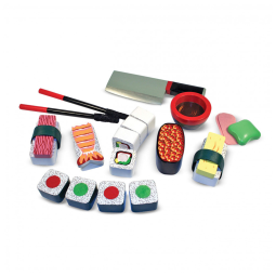 Kit de Sushi de Madeira para Brincar de Cozinha com 24 Peças para Crianças Acima de 3 Anos, Melissa & Doug