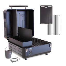 Churrasqueira á Pellet de Madeira Portátil com Controle Digital e Superfície de Cozimento Total 1135 cm2, Traeger Ranger, Preto