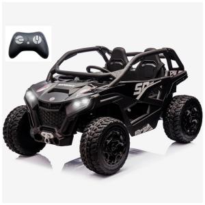 Carrinho Elétrico Infantil 4x4 Sopbost XL, 24V 10Ah, 2 Lugares, 4 Motores 75W, Controle Remoto, Suspensão Molas, Bluetooth, Preto