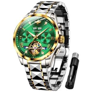 Relógio Masculino Analógico Automático, F O, OUPINKE F O G3186 JLV, Prateado