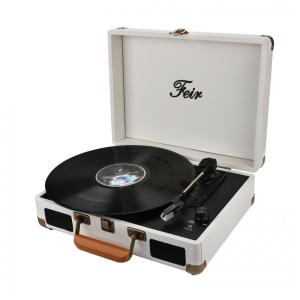 Vitrola Toca Discos com Plataforma 3 Velocidades, sem fio, 78 RPM, 110V, FEIR, TP204, Branco