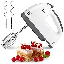 Batedeira Elétrica de 7 Velocidades com 2 Acessórios em Aço Inoxidável, 110V 60W, BY Mistletoe, Cinza