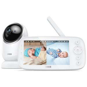 Babá Eletrônica Monitor com Câmera de 12cm HD 720p e Visão Noturna Alcance de 304M, DREO DR BBM001, Branco