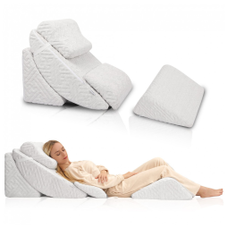 Conjunto de 5 Peças de Travesseiros Ortopédicos em Cunha para Cama, Espuma Viscoelástica Ajustável, Alívio de Dor e Refluxo, Betterhood