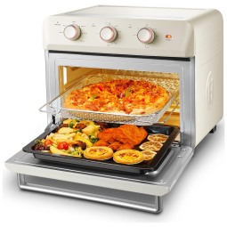 Forno Elétrico de Bancada 25L com 6 Funções, Aço Inoxidável, 1200W, Marfim, 110v, HAUSWIRT K5M, Bege