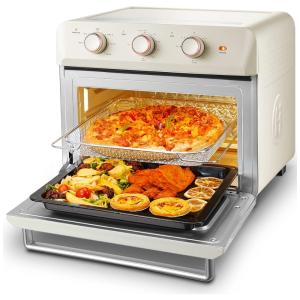 Forno Elétrico de Bancada 25L com 6 Funções, Aço Inoxidável, 1200W, Marfim, 110v, HAUSWIRT K5M, Bege