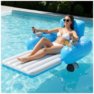 Boia Inflável Motorizada HopeRock Azul com Propulsão Dupla Piscina até 113 kg