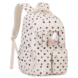 Mochila escolar PIG PIG GIRL em veludo cotelê floral, estilo ita bag, 21,8 L