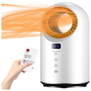 Zlinke Aquecedor de Cerâmica Elétrico Portátil, 3 Configurações, 1500W, 110V, Branco