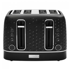 Torradeira HADEN Starbeck 4 fatias preta e cromada com fenda larga e 7 níveis de tostagem 1600W 110V