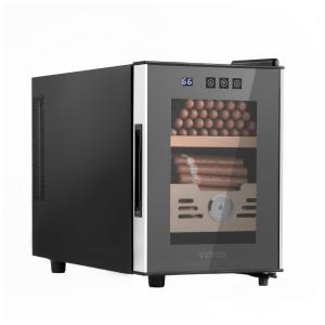 Umidor Elétrico VEVOR, 16L, com Controle de Temperatura, Madeira de Cedro Espanhol, Vidro Temperado e Luz LED