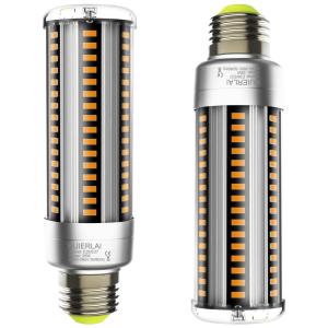 Lâmpada LED Base E26, E27 com 3000 Lumens Quente 3000K 250W, 2 Un, HUIERLAI, Branco