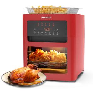 Fritadeira Elétrica Air Fryer 10 em 1 sem Óleo, Painel Digital LED, 15L, 1500W, 110V - AMASTE AFMR 01, Vermelha