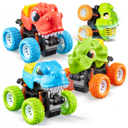 Kit de Brinquedos de Dinossauro para Meninos de 2, 3, 4 e 5 Anos - 3 Carrinhos Monster Truck com Funcionamento a Fricção, Lalalark