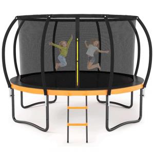 Trampolim Liyarya 12FT 14FT Trampolim para crianças Adultos Trampolins recreativos ao ar livre com postes curvos de rede e escada