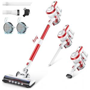 Aspirador de pó sem fio 6 em 1 até 38 Minutos de Duração, Bateria Removível, 110V Micol, Branco