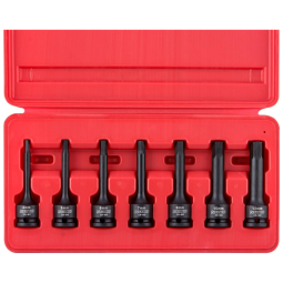 Ferramenta Automotiva Brocas Allen de 3, 8 4 a 12mm 7 Peças Cr Mo Extra Longo, NEIKO 01130B, Vermelho