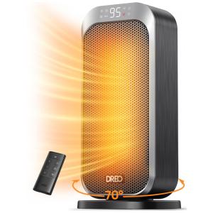 Aquecedor Elétrico Portátil com Oscilação 70, Termostato, Controle Remoto e Temporizador, 110V 110V, Dreo Solaris 317 Clas, Prata