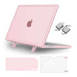MOSISO Capa Rígida Heavy Duty para MacBook Pro 16" 2025-2021 com Kickstand, Teclado, Tela e USB-C, Rosa
