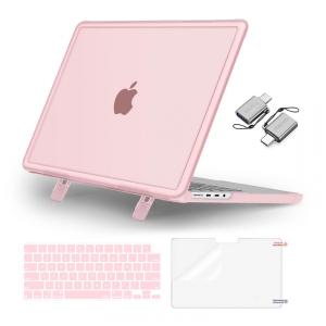 MOSISO Capa Rígida Heavy Duty para MacBook Pro 16" 2025-2021 com Kickstand, Teclado, Tela e USB-C, Rosa