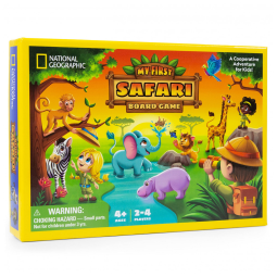 Jogo de Tabuleiro National Geographic Minha Primeira Safári para Crianças 46 Jogo de Animais para Crianças e Adultos, Diversão Cooperativa