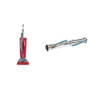 Aspirador de Pó Profissional com Fio e Rolo de Escova de Metal, 110V, Sanitaire SC684G, Cinza e Vermelho