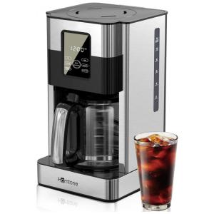 Máquina de Café Programável 12 Xícaras com Controle Digital LCD, 110V 1000W, Homtone, Prata