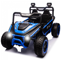 UTV Infantil Elétrico Sopbost Azul 24V 2 Lugares XXL 4 Motores 75W 4WD Pneus EVA Controle Remoto Bluetooth Estrutura Metálica
