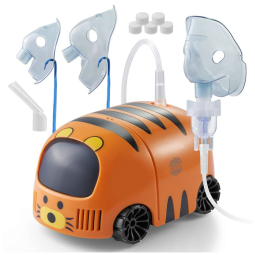 Nebulizador Portátil para Tratamento Respiratório em Adultos e Crianças, Tema de Tigre com Névoa Fria, Kit de Substituição de Tubo