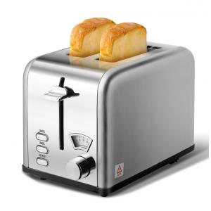 Torradeira Elétrica de 2 Fatias com 5 Níveis de Tostagem, 3 Funções, 110V 825W, YSSOA, Cinza