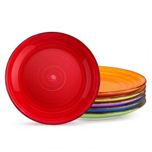 Conjunto de Pratos Rasos 6 UN em Cores Quentes, Vancasso