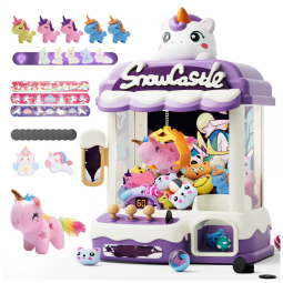 Máquina de Garra Skirfy Unicorns 12’’ para Crianças com Luzes, Som e Dispensador de Brinquedos e Doces