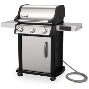 Churrasqueira a Gás com 3 Queimadores e Mesas Laterais em Aço Inoxidável, WEBER 47502401, Prateado