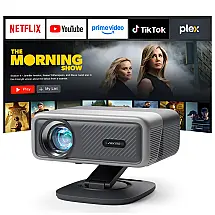 Projetor Inteligente AuKing Cinza 4K Wifi6 Bluetooth5.2 Auto Foco TOF 2500 ANSI H10