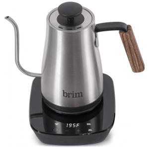 Chaleira Elétrica sem Fio 800mL com Controle de Temperatura, 1000W, 110v, BRIM 50029, Prateado