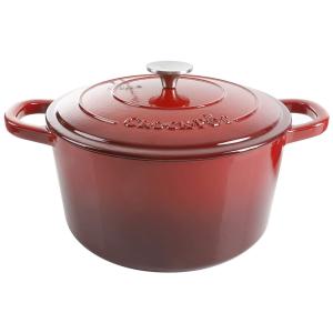 Panela de Ferro Fundido 7 Litros Forno Holandês Esmaltado e Antiaderente, CROCK POT 69144.02, Vermelho