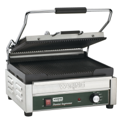Grill Elétrico em Aço Inoxidável com Bandeja Coletora Removível e Plugue de 5 a 15 Fases, 110V 1800W, Waring WPG250, Prata