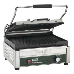Grill Elétrico em Aço Inoxidável com Bandeja Coletora Removível e Plugue de 5 a 15 Fases, 110V 1800W, Waring WPG250, Prata